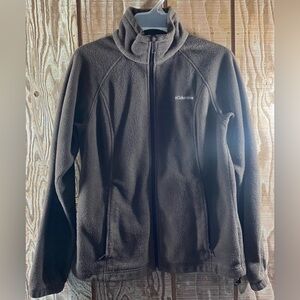 Columbia Full Zip Fleece Sweatshirt Size Medium Brown